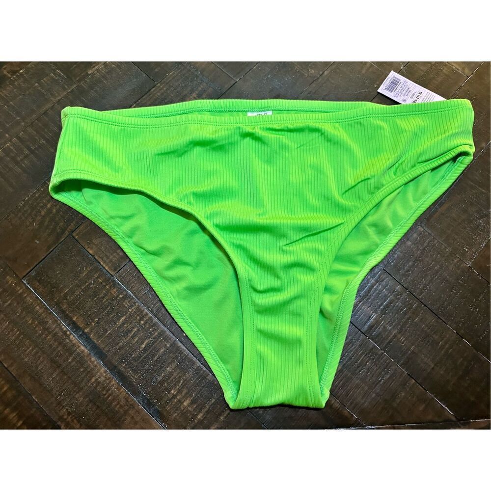 Wild Fable Green Ribbed Plus Size Bikini Bottom Size 1X 17-18